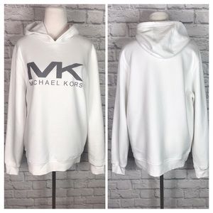Michael Michael Kors White Graphic Hoodie Sz Large
